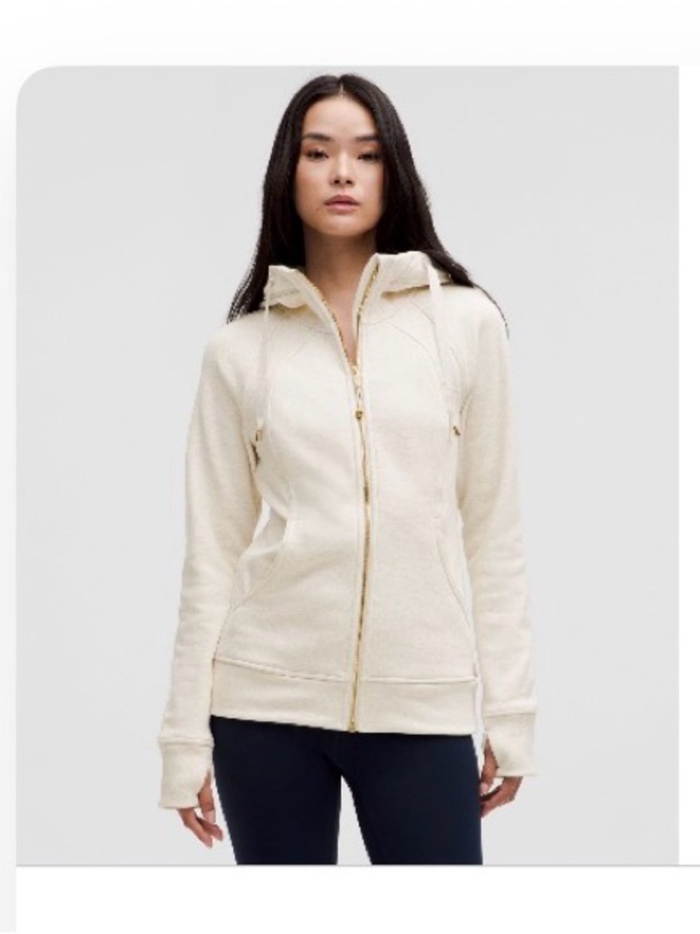 lululemon athletica Heathered Bone / Cream Full-Zip Hooded Sweatshirt - Plush